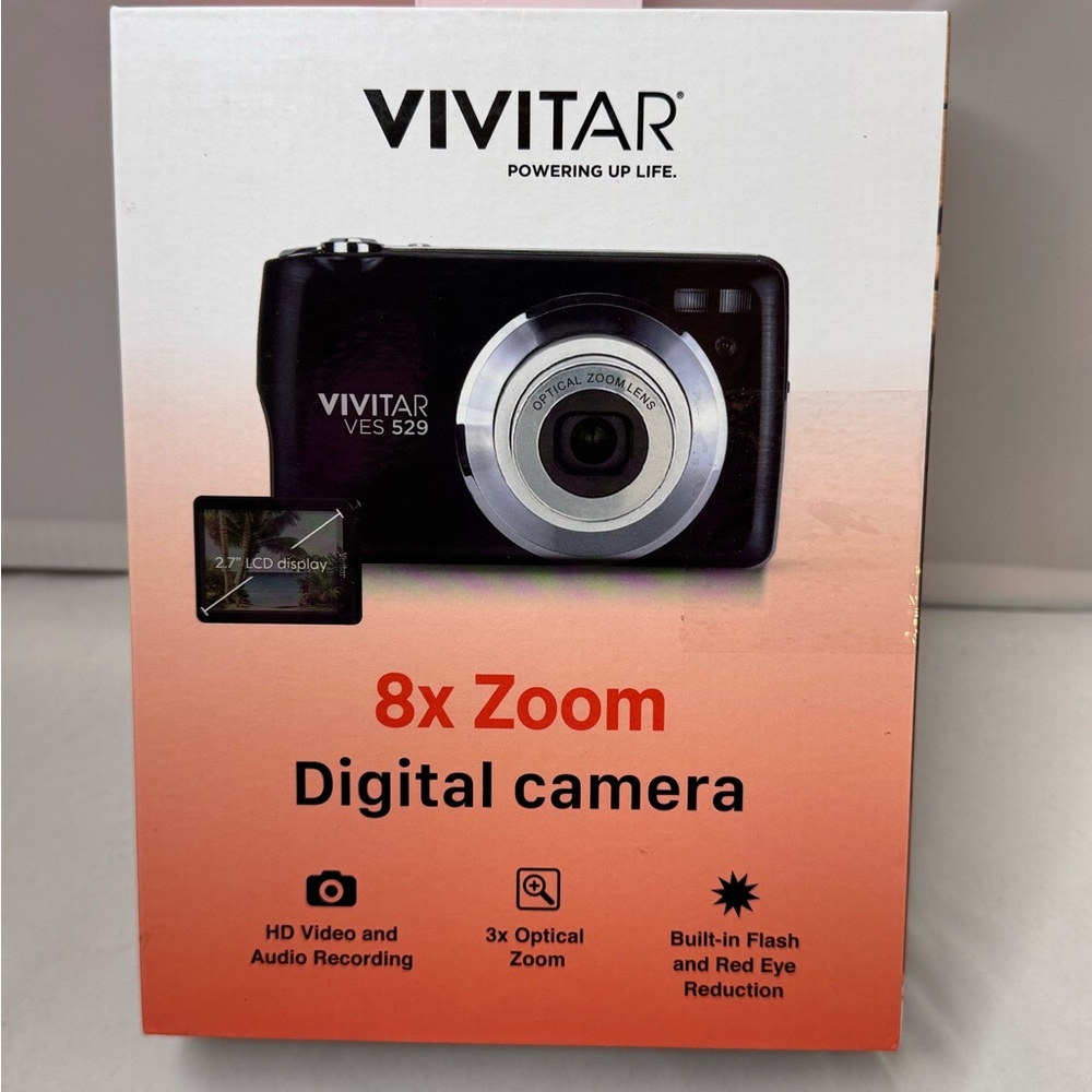 New In Box Vivitar Black Digital Camera 8x Zoom HD Video